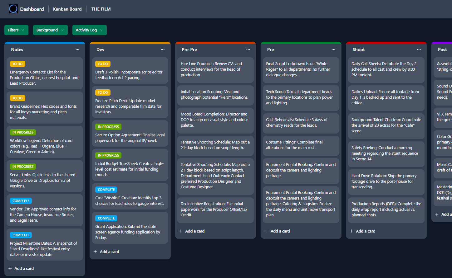 loqyn kanban board interface
