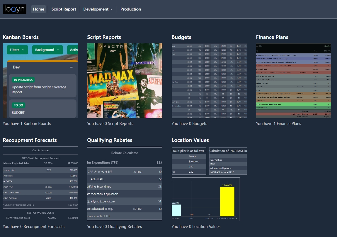 loqyn dashboard interface